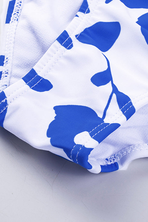 Square Neck Sleeveless Print Tankini Set